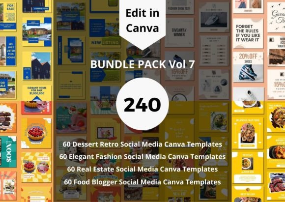 Download 240 Social Media Canva Templates Bundle - Templates Collection