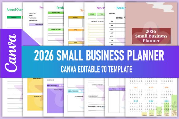 Download 2026 Small Business Planner Canva KDP - Business Collection