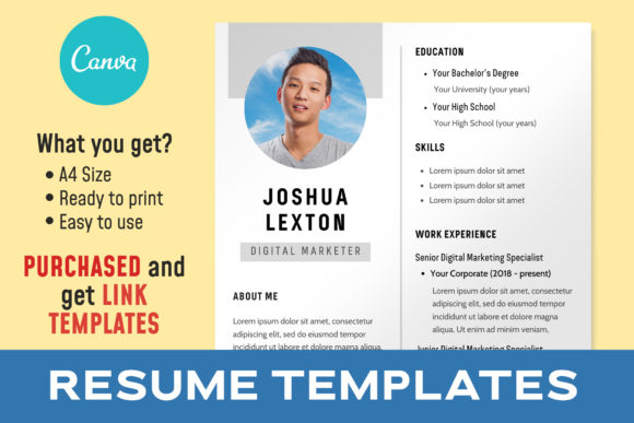 Download Simple Resume Templates | CANVA Template - Templates Collection