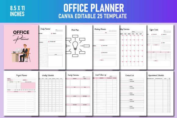 Download Office Planner Canva KDP - Office planner Collection