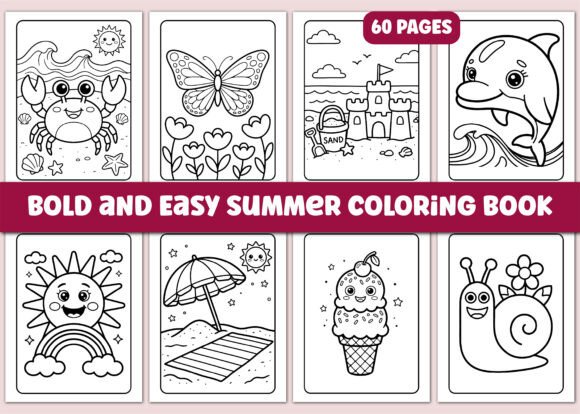 Download Bold and Easy Summer Coloring Book - Premium Bundle