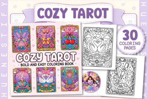 Download Cozy Tarot Bold and Easy Coloring Book - Premium Resources