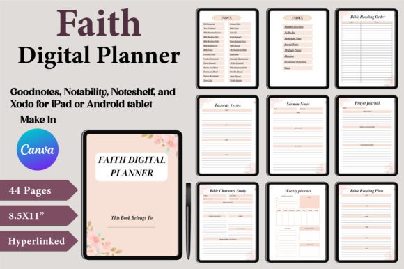 Download Faith Digital Planner Canva Templates - Templates Collection