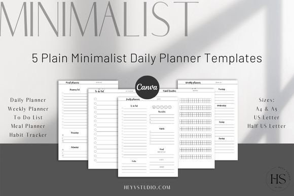 Download Minimalist Daily CANVA Planner Templates - Templates Collection