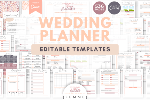 Download Wedding Planner Canva Templates | FEMME - Templates Collection