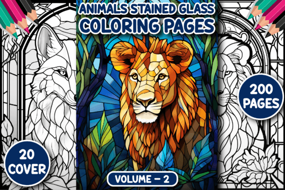 Download 200 Animals Stained Glass Coloring Pages - Premium Resources
