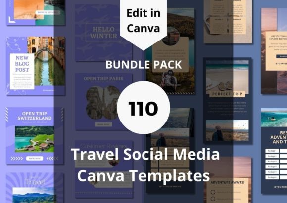 Download 110 Travel Social Media Canva Templates - Templates Collection