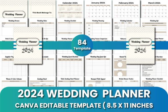 Download 2024 Wedding Planner Canva Templates - Templates Collection