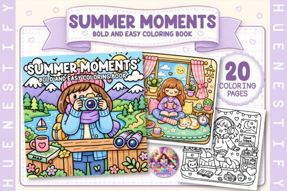 Download Summer Moments Bold &amp; Easy Coloring Book - Premium Resources