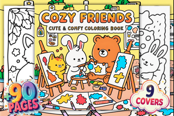 Download Cozy Friends Cute &amp; Comfy Coloring Pages - Premium Resources