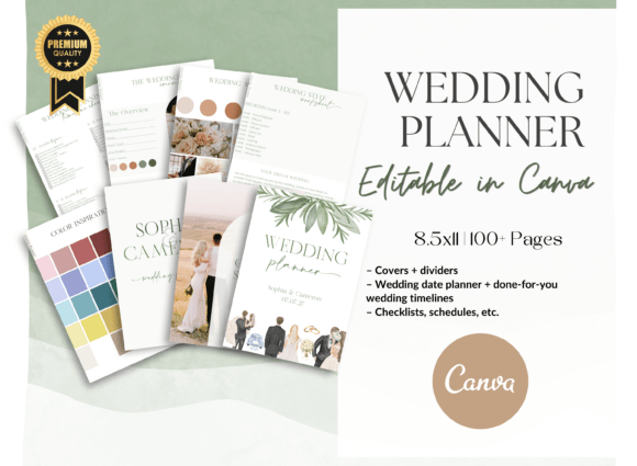 Download Wedding Planner Canva Templates Sage - Templates Collection