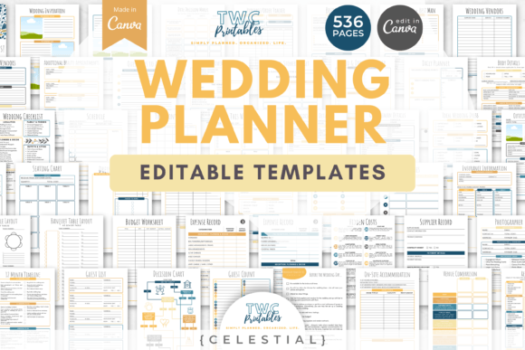 Download Wedding Planner Canva Templates | CELEST - Templates Collection