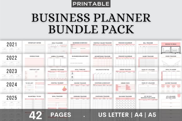 Download Printable Business Planner Bundle Pack - Business Collection
