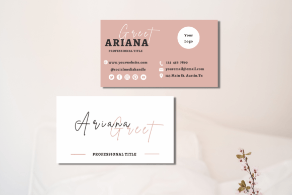Download Pink and White Business Card Template - Business Collection
